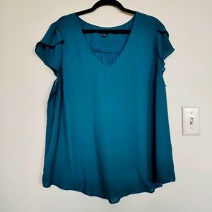 Teal Tailored Flow Shirt